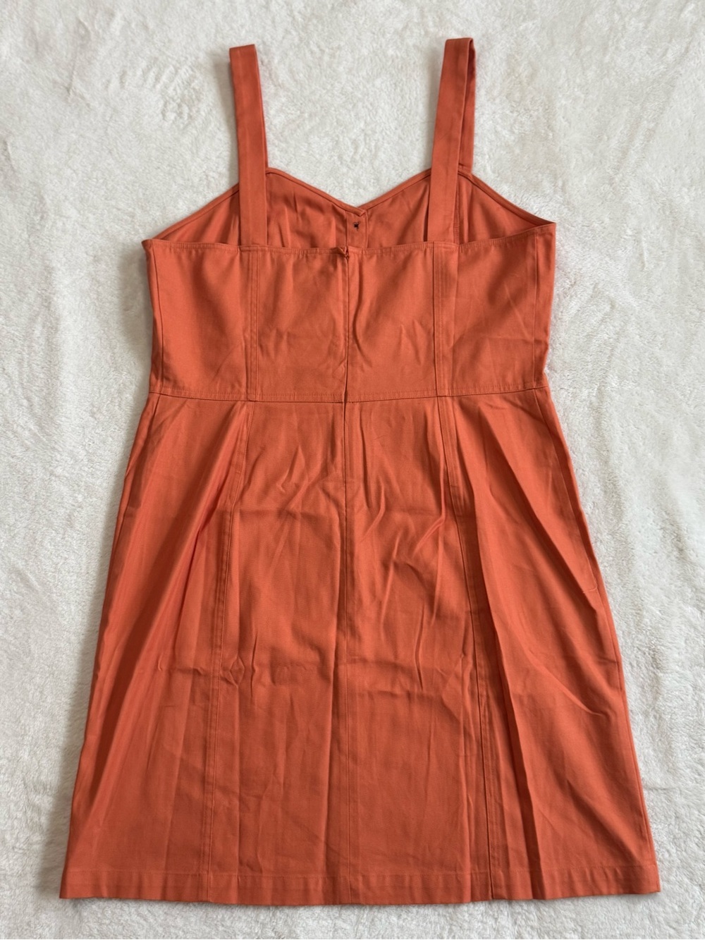 LOFT Outlet NWT Rust Orange Button Front A-Line Dress Size 12 - Picture 7 of 7